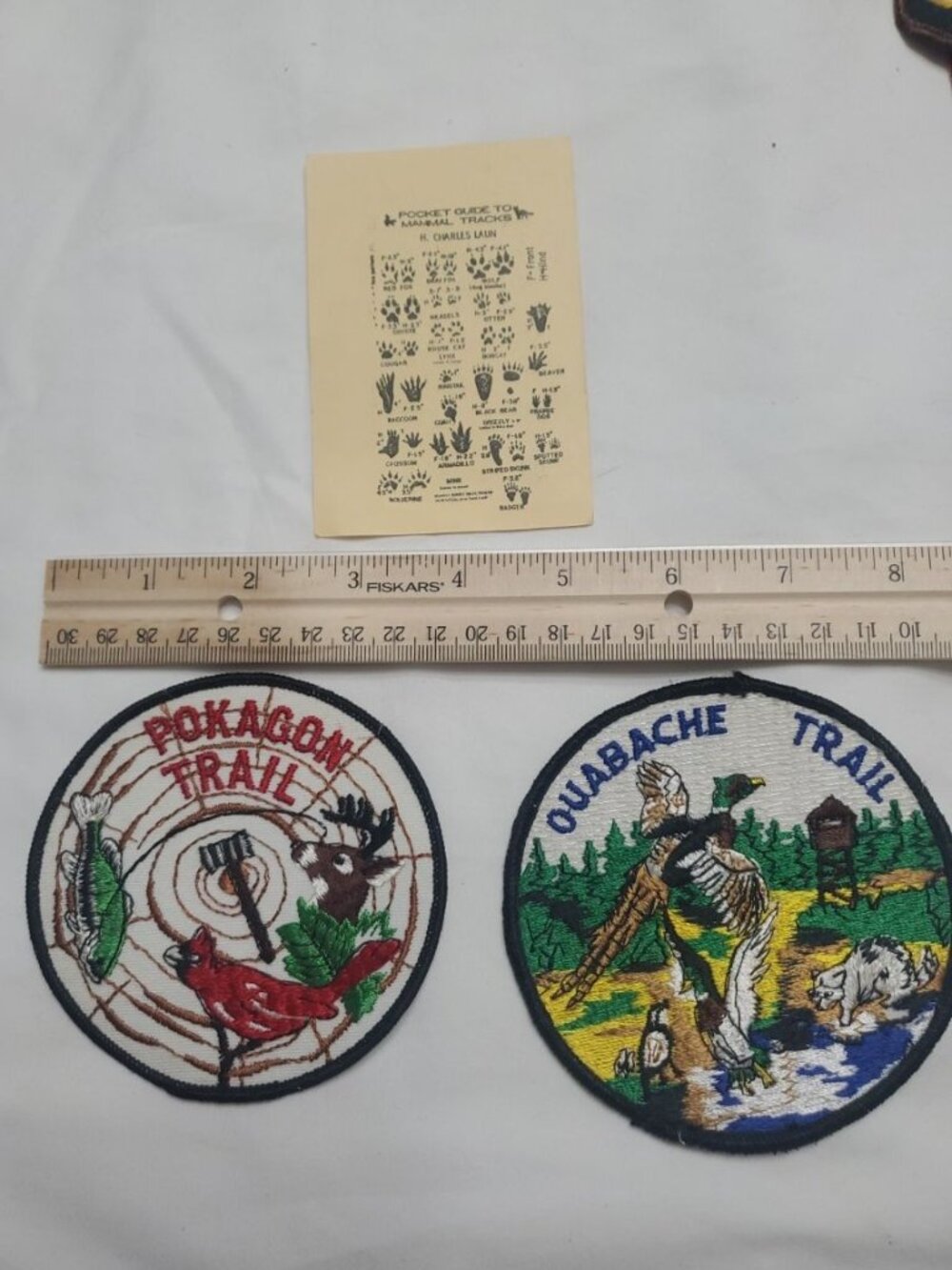 Boy Scout Trail Large Patches Pokagon And Oubache Indiana Mammal Identify Card